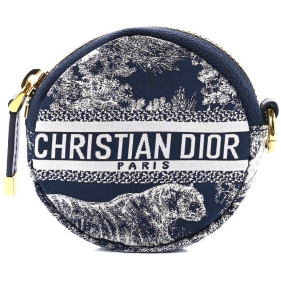 Dior Accessories - 100% Authentic CHRISTIAN DIOR Toile De Jouy Dior Travel Round Coin Purse in Blue